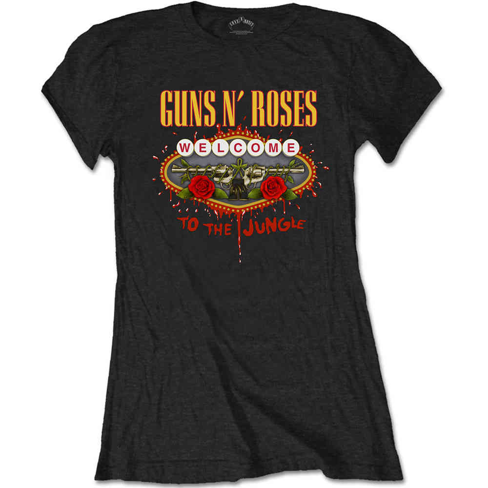 Guns N' Roses - Welcome To The Jungle Ladies T-shirt - Black
